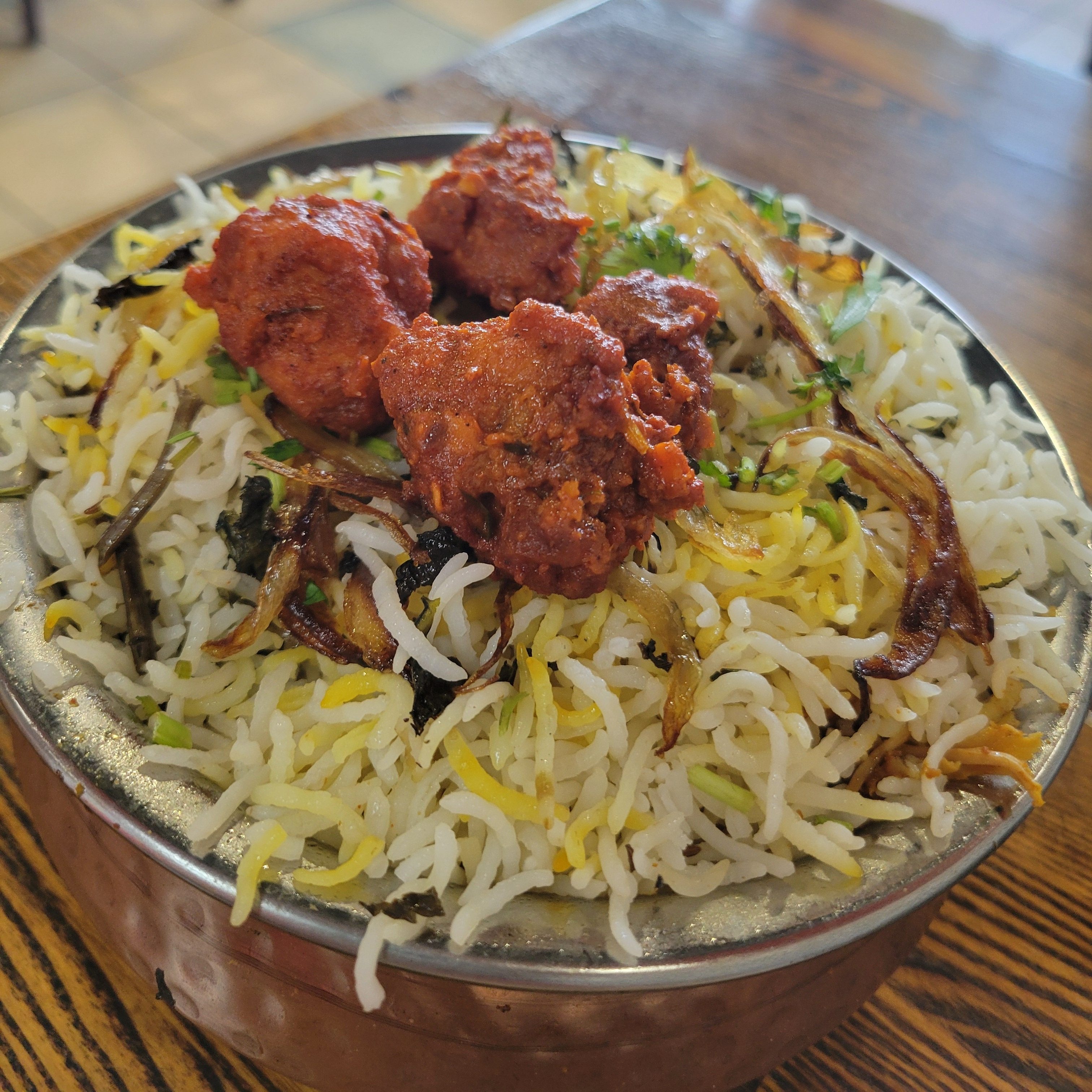 Fry Piece Chicken Biryani.